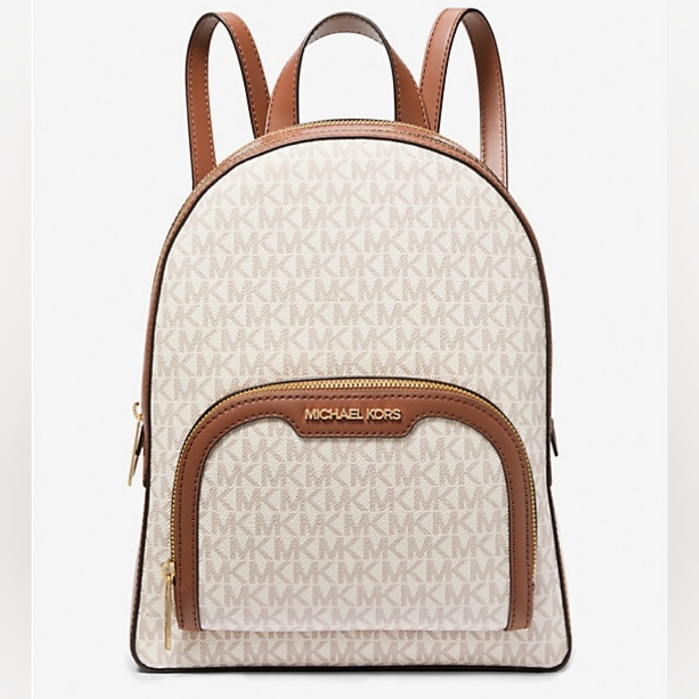 NWT Michael Kors Jaycee Medium Logo Backpack In VANILLA
